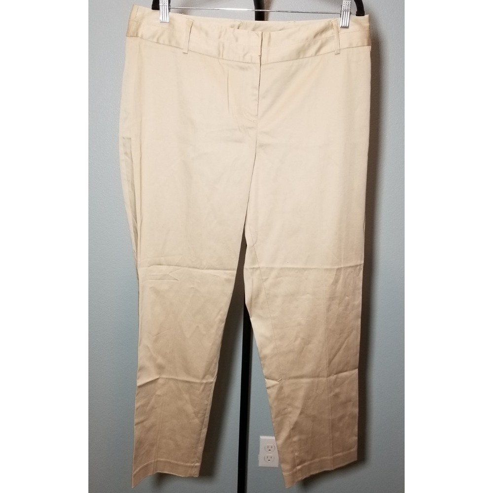 Lane Bryant Womens Sz 16 Tan Straight Leg Pant Preppy Minimalist Business City